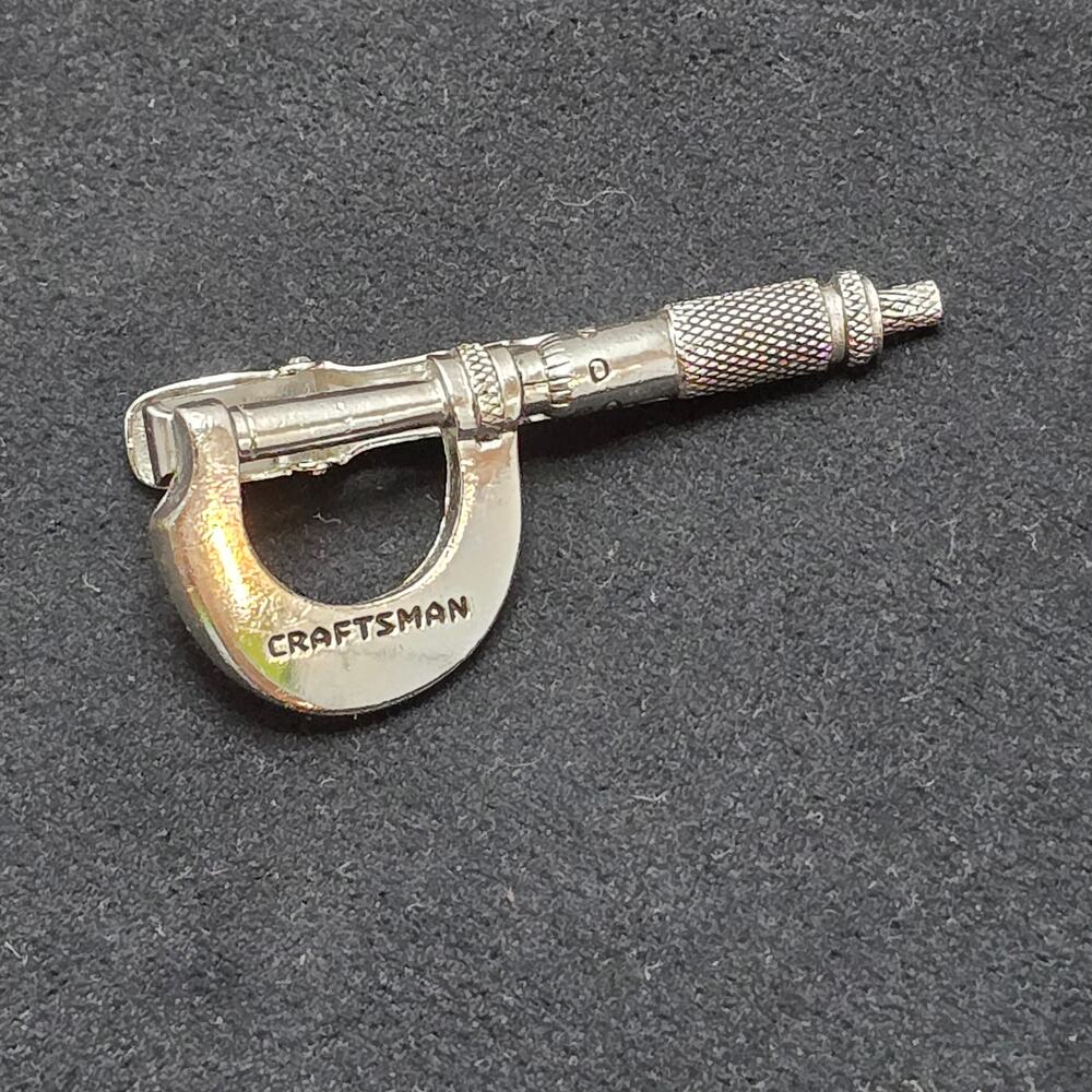 Craftsman Micrometer Tie Clip Anson Sears Machinist Measuring Tool 1950s